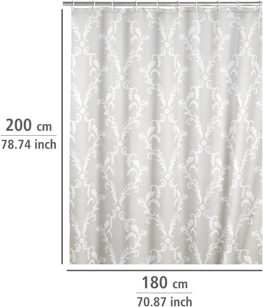 Rideau de douche Wenko Baroque bleu - 180 x 200 cm - Anti-moisissure