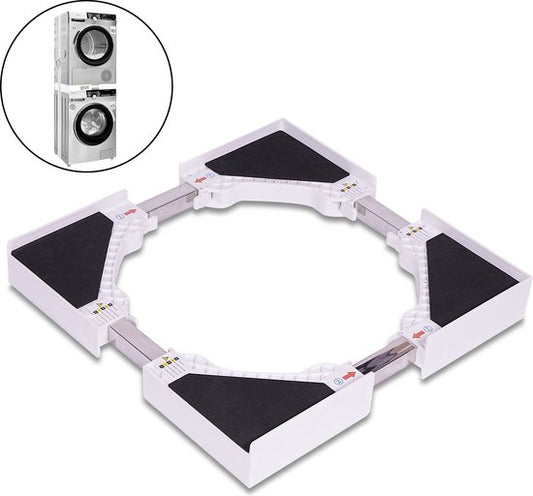 Vonia Entretoise lave-linge séchant - Kit d'empilage lave-linge séchant - Universel - Ajustable - Blanc