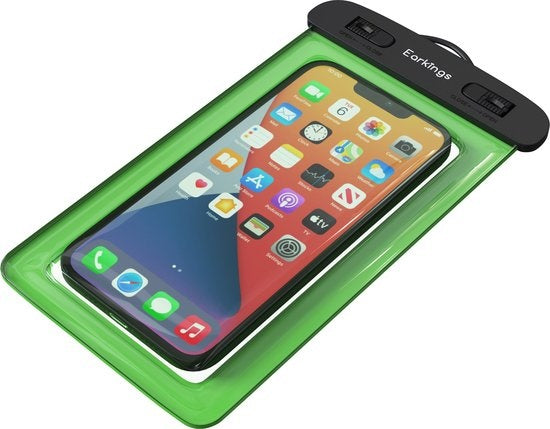 Etuis de téléphone étanches - Drybag Set of 2 - Etui de téléphone sous-marin pour tous les téléphones - Etui de téléphone étanche Earkings - Noir & Vert