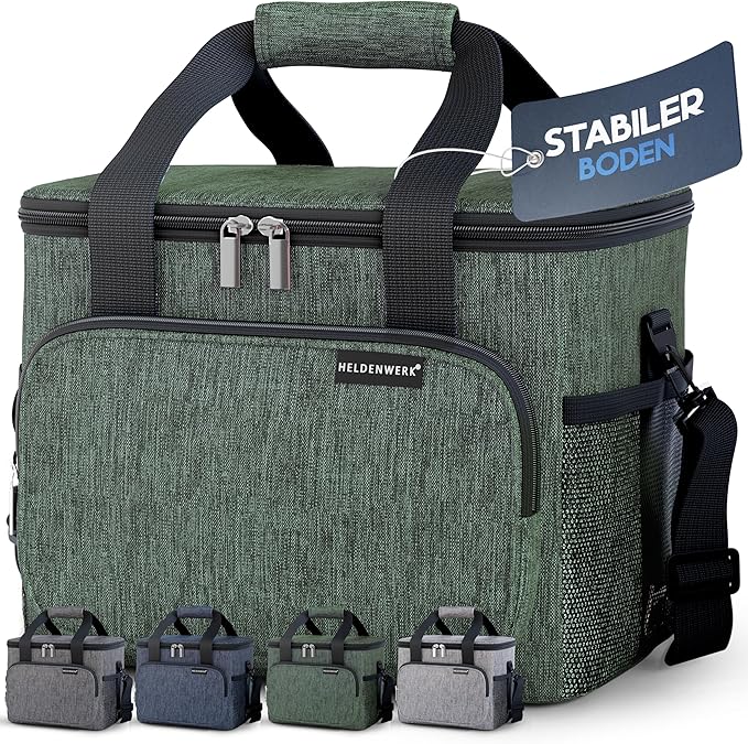 HELDENWERK Grand sac isotherme, pliable, glacière isolée, sac thermo, étanche et imperméable, sac à pique-nique, sac à déjeuner, sac thermo, sac isotherme - Vert olive