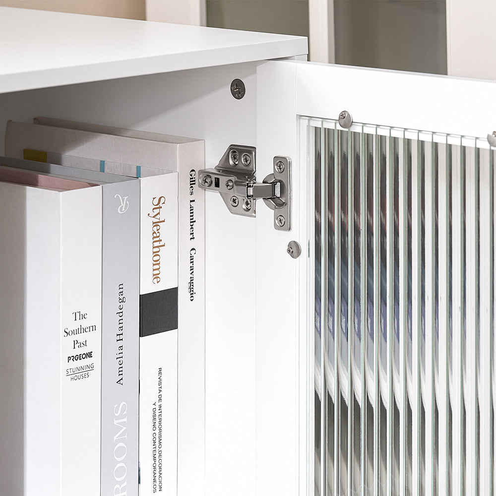 SoBuy ASK09-W meuble de bureau à roulettes avec porte-rouleau pour imprimante - blanc avec accents dorés - 75 x 40 x 76 cm