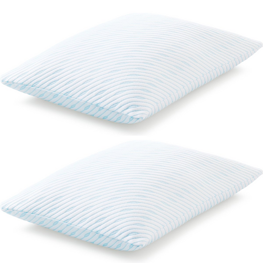 TEMPUR - Lot de 2 oreillers Prima SmartCool Medium - 60 x 50 cm - Technologie SmartCool - Chambre à coucher & Repos - Double avantage soulageant la pression - Textile blanc