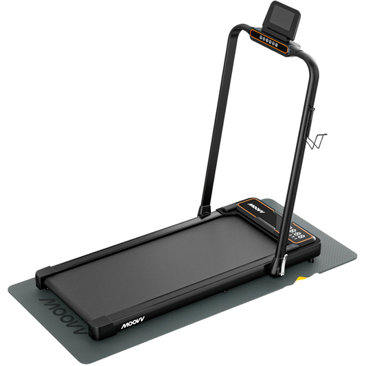 Tapis de course avec fonction d'inclinaison 6% - Moovv SmartStep Pro v2 - pliable - 124 x 64 x 13 cm - Accesoires inclus - noir