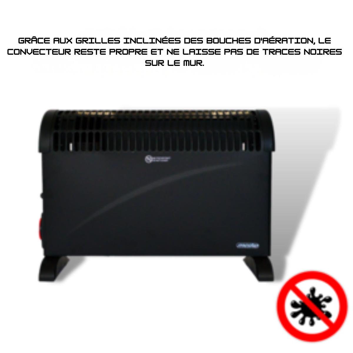Convecteur Électrique Mesko - Thermostat Réglable & Minuterie 24H - Noir