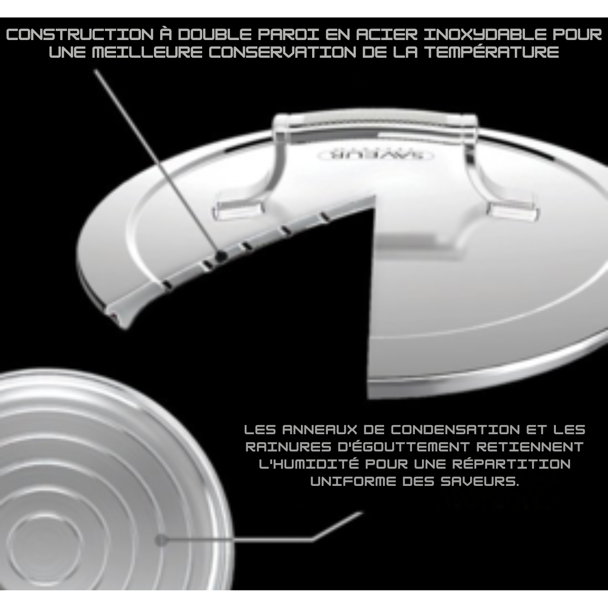 Cocotte avec couvercle - Saveur Selects - 7,5 cm - Sans PFAS - Acier inoxydable - Compatible induction et toutes autres sources de chaleur - Compatible four (260°) et lave vaisselle