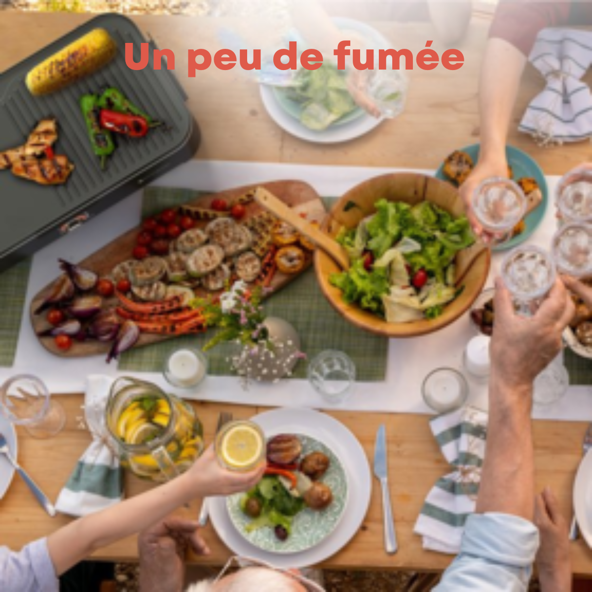 KitchenBrothers Barbecue Électrique 2200W – Sur Pied et de Table – Coloris Noir