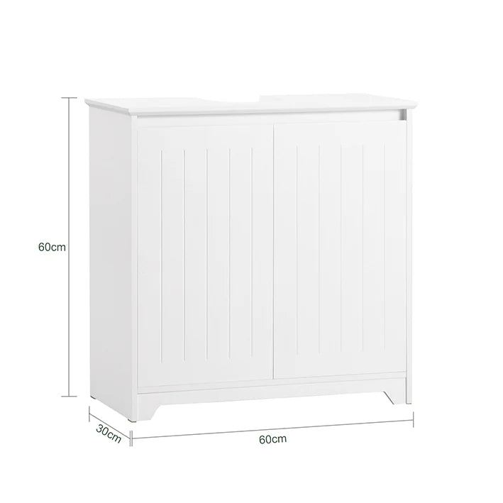 SoBuy - Meuble évier - Meuble de salle de bain blanc - 60x60x30cm - Blanc - BZR108-W