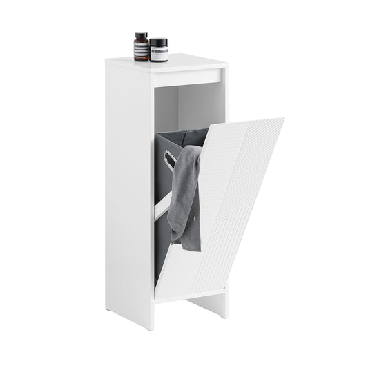 Meuble à linge - SoBuy - BZR154-W - Meuble bas de salle de bain - 1 panier à linge amovible - Blanc