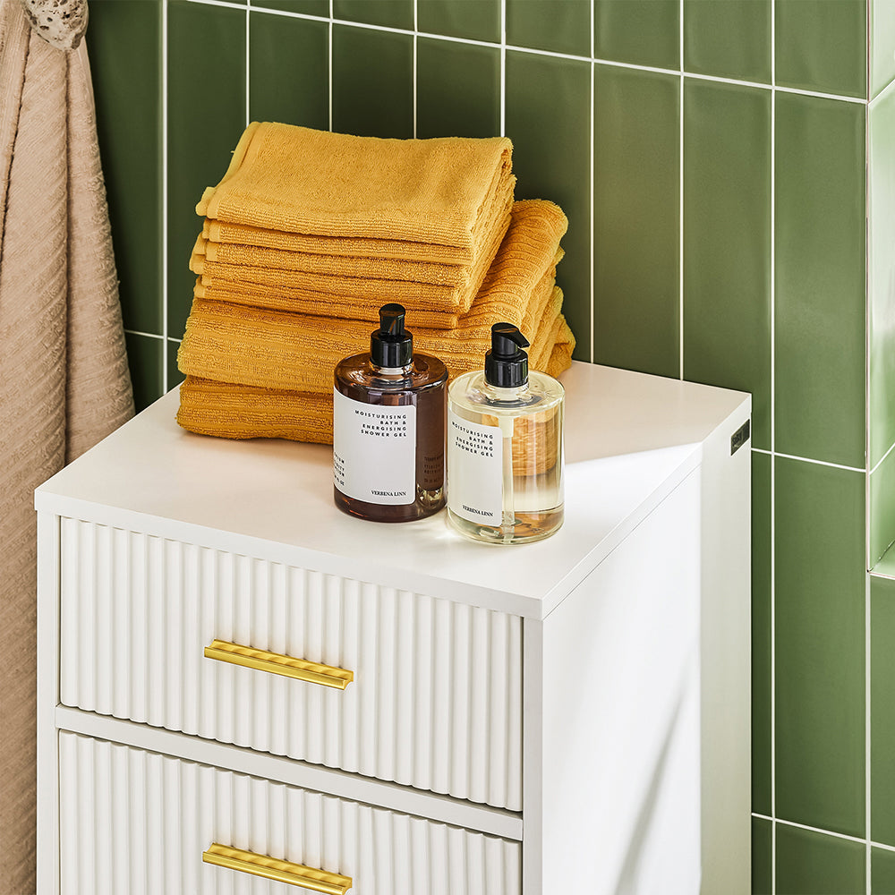 SoBuy Meuble de salle de bains - avec tiroir et panier à linge amovible - max 24 kg - 40 x 40 x 95 cm - blanc