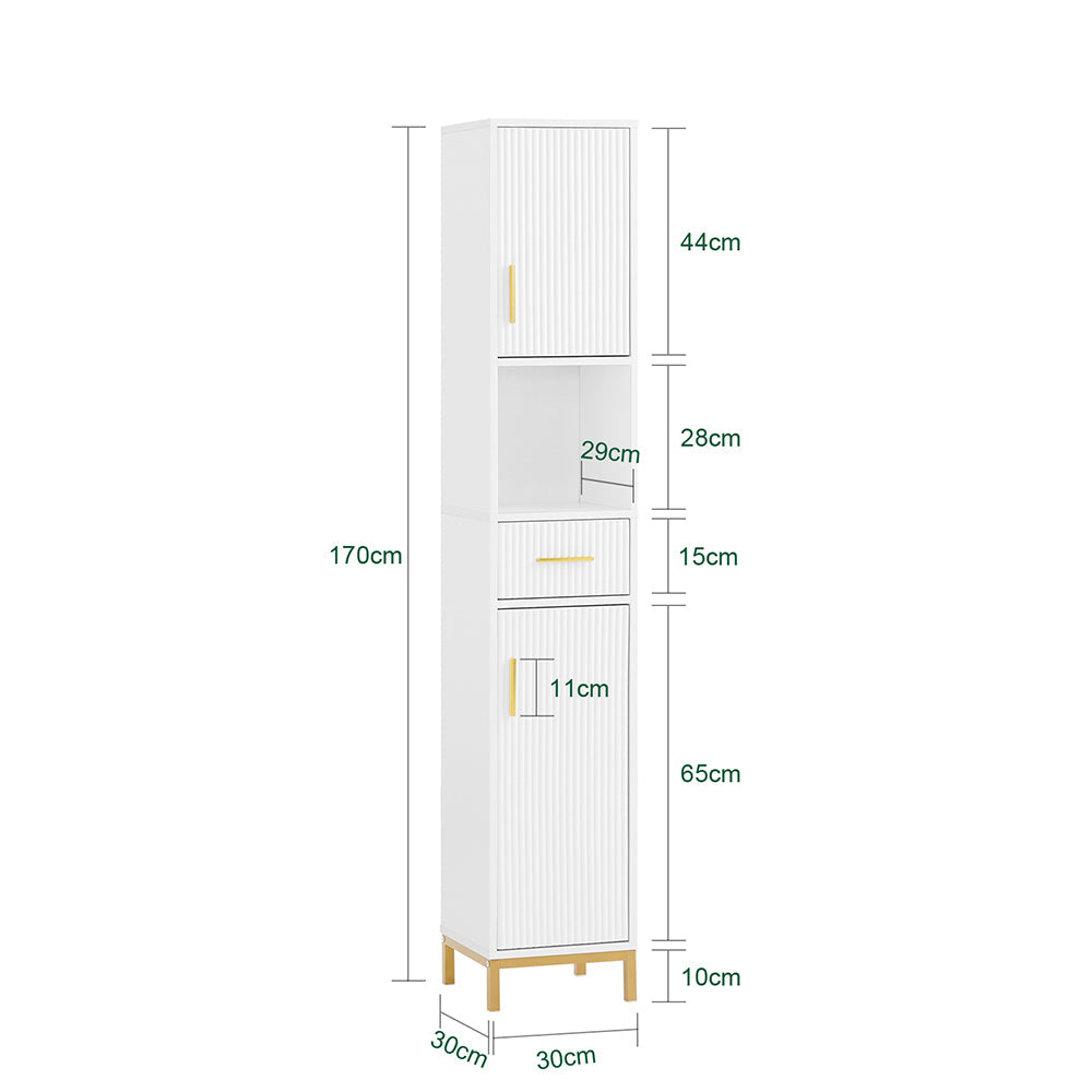 SoBuy BZR181-W Meuble à colonnes pour salle de bains, meuble de rangement étroit
