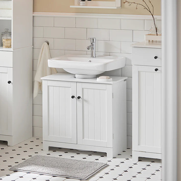 SoBuy | Meubles de salle de bain | Meuble de salle de bain blanc | Meubles de salle de bain | BZR18-II-W