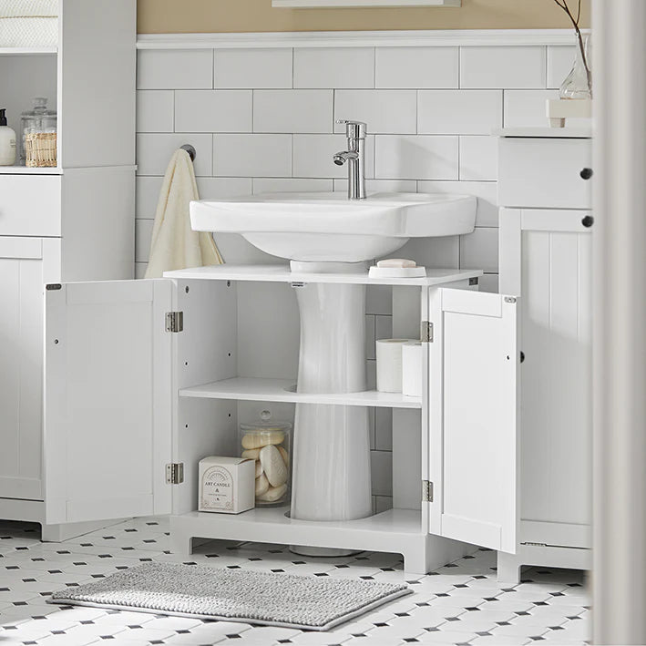 SoBuy | Meubles de salle de bain | Meuble de salle de bain blanc | Meubles de salle de bain | BZR18-II-W