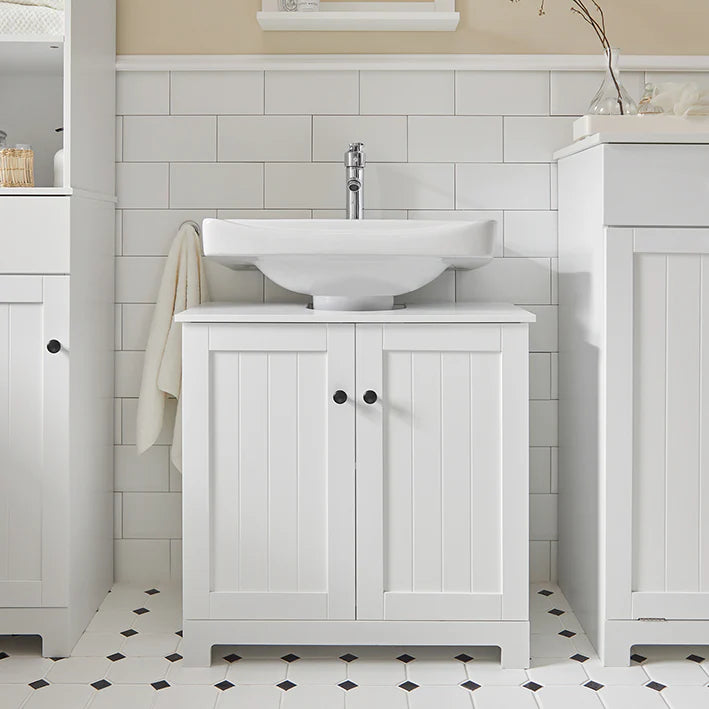 SoBuy | Meubles de salle de bain | Meuble de salle de bain blanc | Meubles de salle de bain | BZR18-II-W