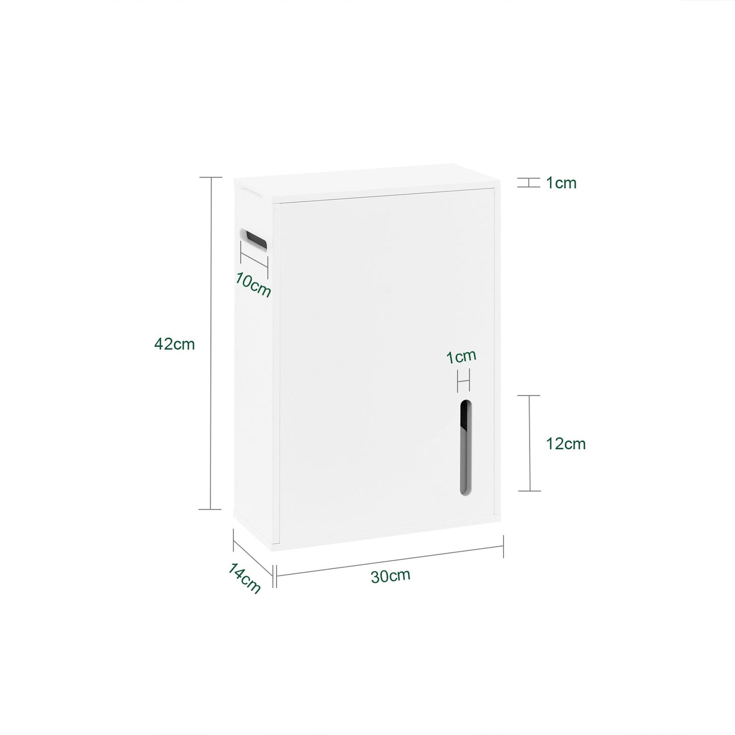 sobuy Porte-papier de toilette Meuble de rangement - Blanc - 14 × 30 × 42 cm - Fixation murale