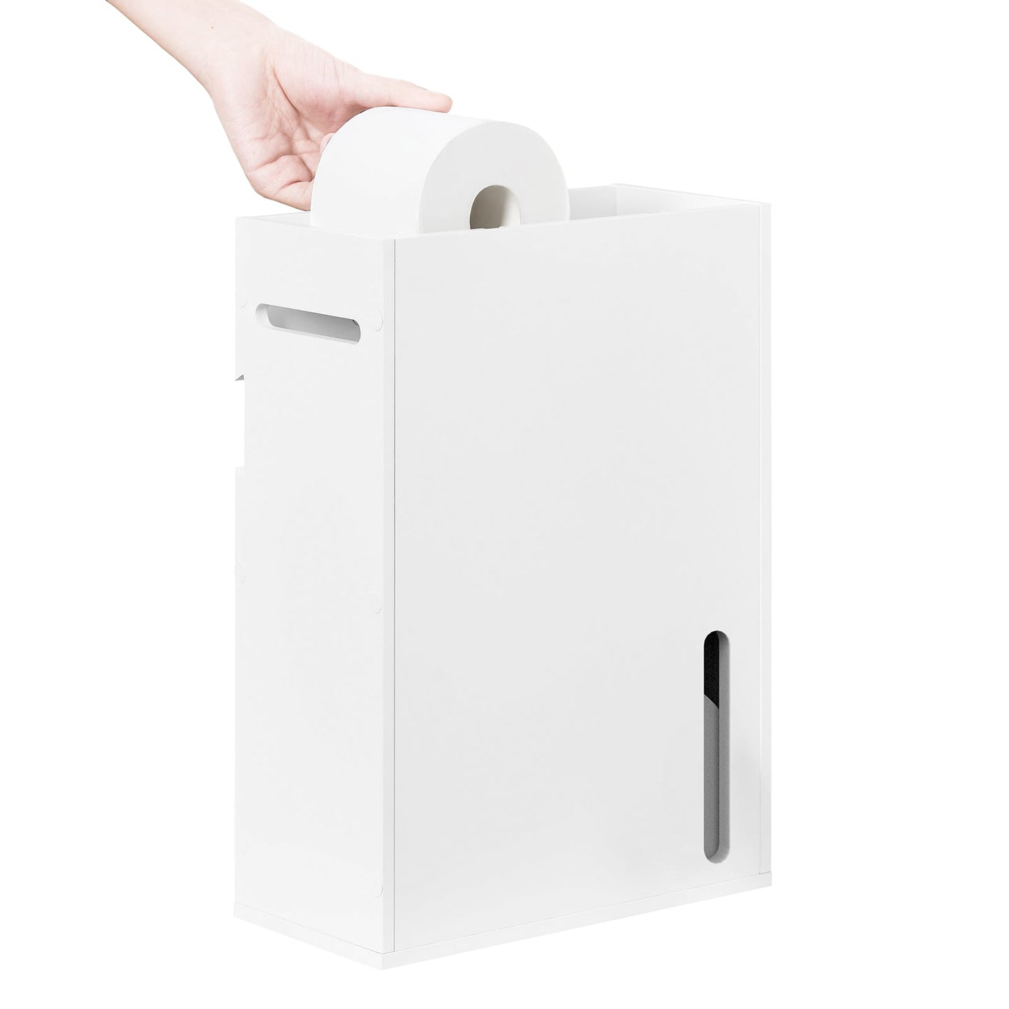 sobuy Porte-papier de toilette Meuble de rangement - Blanc - 14 × 30 × 42 cm - Fixation murale