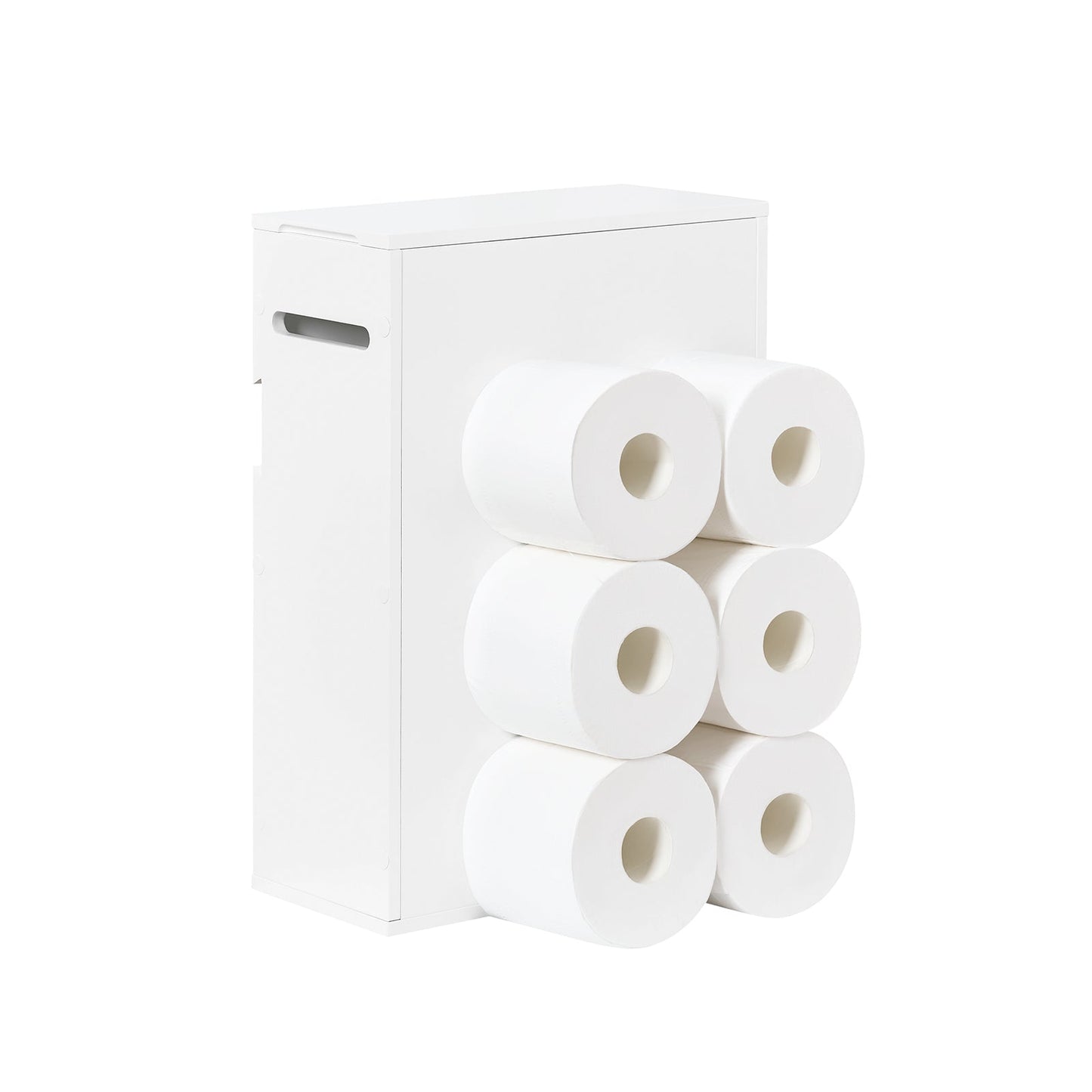 sobuy Porte-papier de toilette Meuble de rangement - Blanc - 14 × 30 × 42 cm - Fixation murale