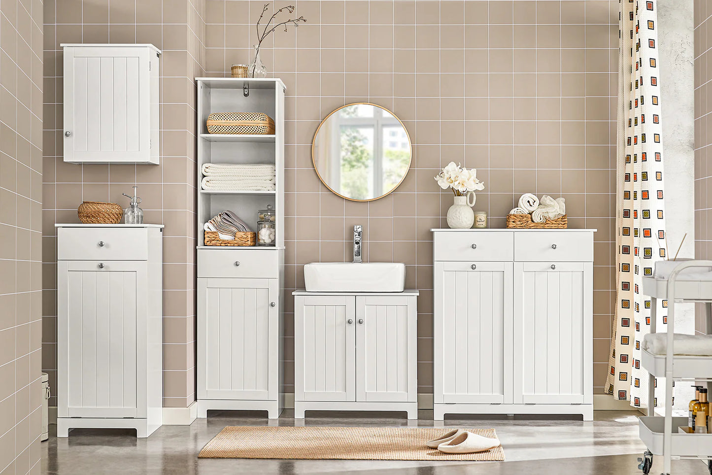 SoBuy | Meubles de salle de bain | Meuble de salle de bain blanc | Meubles de salle de bain | BZR18-II-W