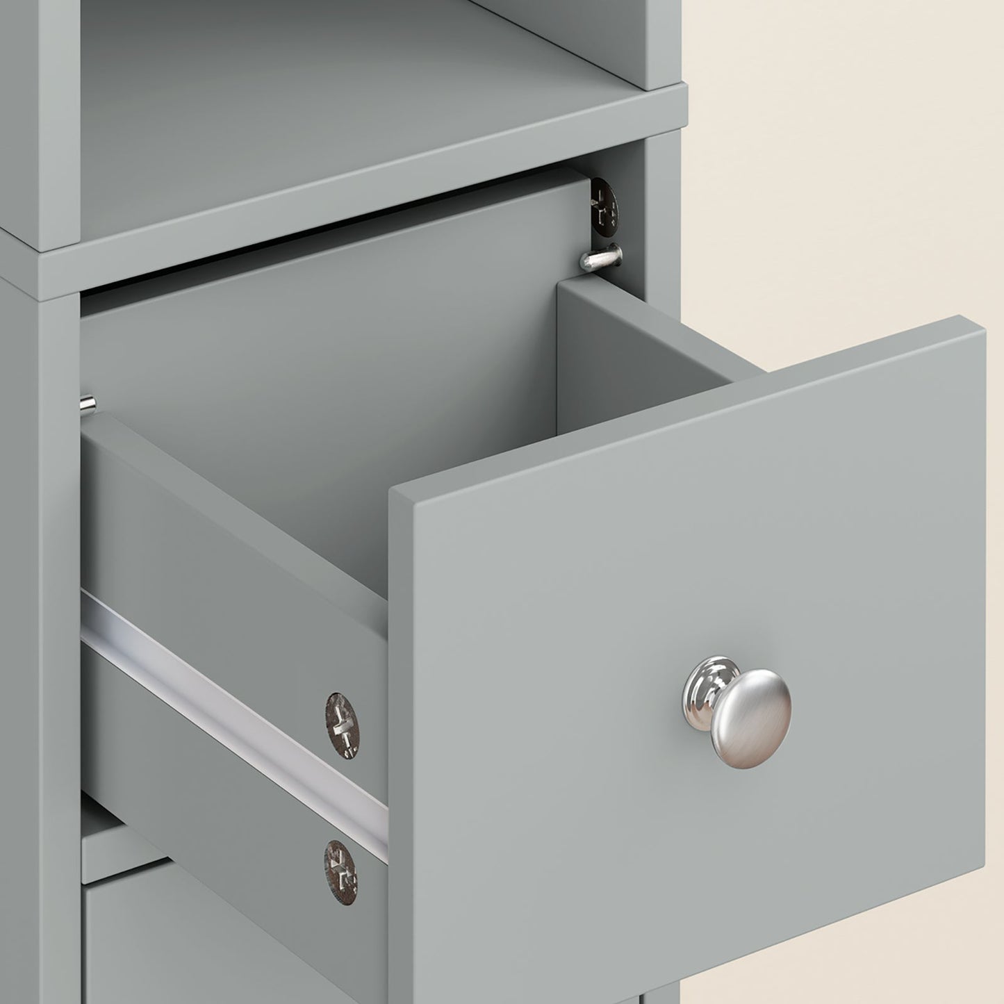 SoBuy BZR34-II-HG Meuble de salle de bain haut - Meuble de salle de bain étroit à poser - MDF résistant à l'eau - 20x20x180 cm - Gris