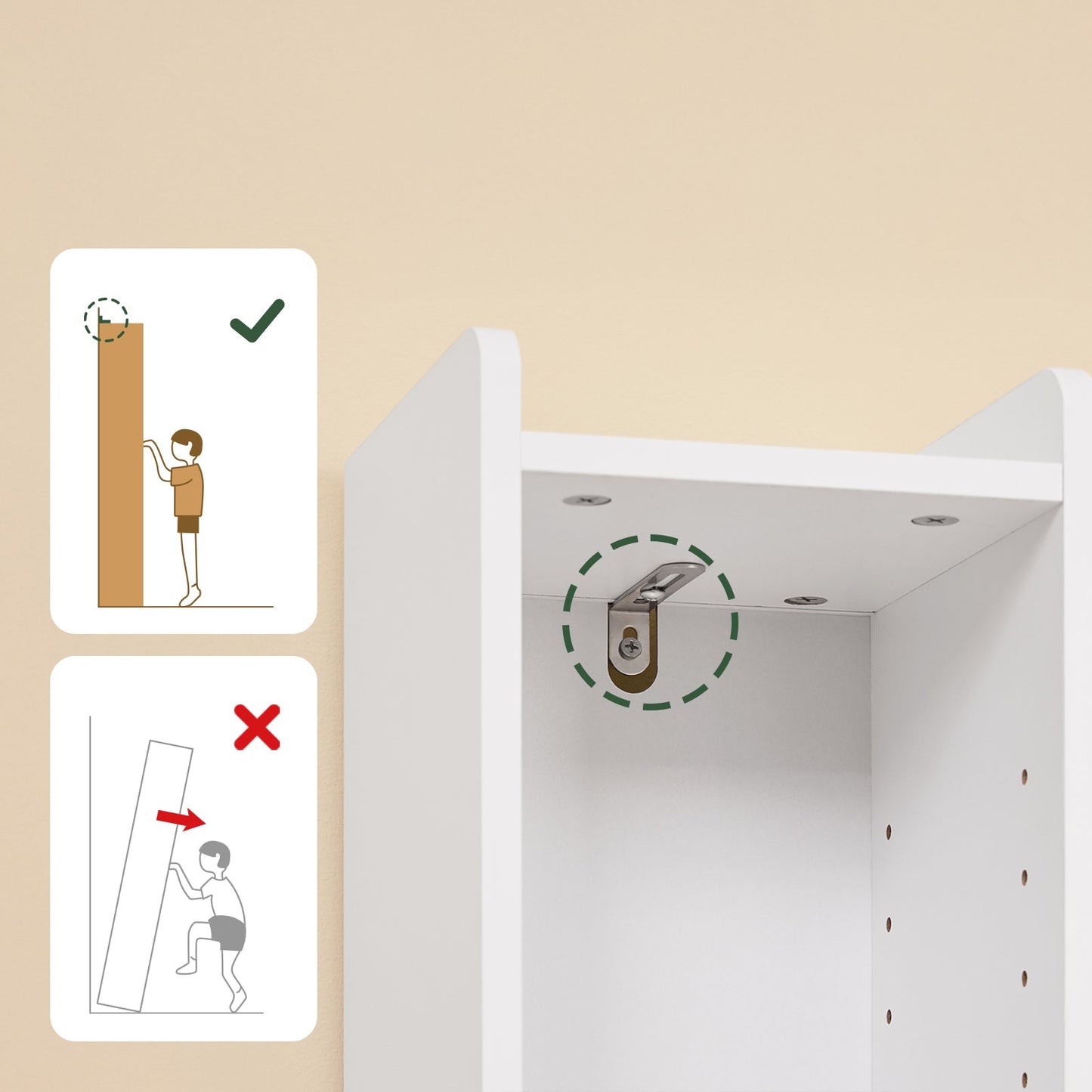 SoBuy BZR34-K-W Meuble de salle de bain étroit avec tiroir et porte - blanc - 20 x 20 x 145 cm