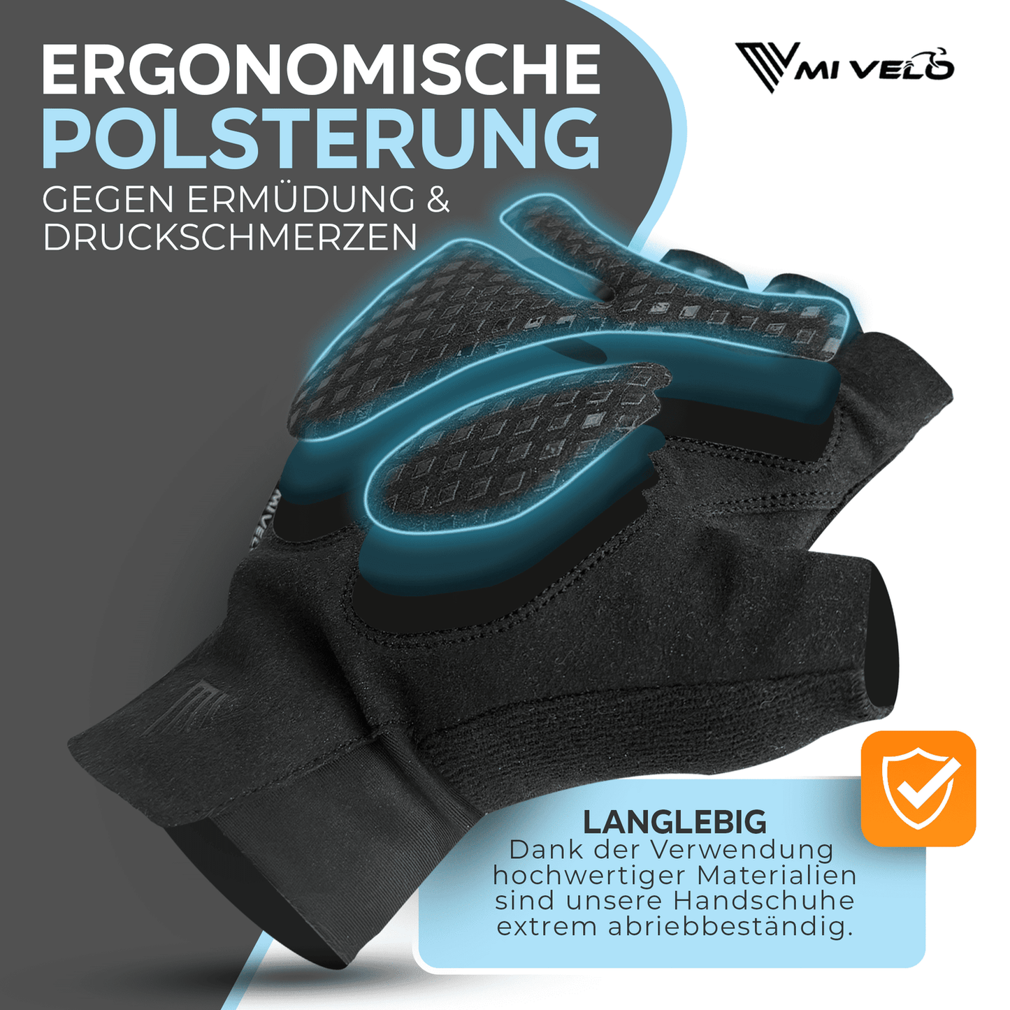 MIVELO Gants de cyclisme rembourrés - Modèle d'été - Respirant et sans doigts - Forte adhérence - Noir - Taille S