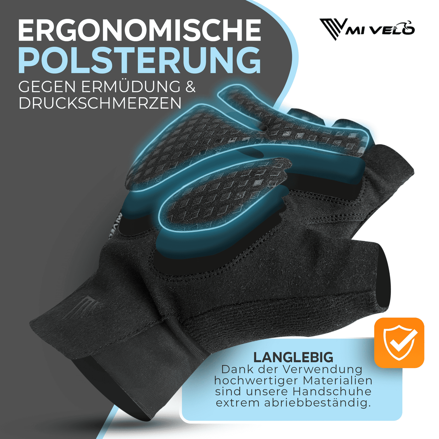 MIVELO Gants de cyclisme rembourrés - Modèle d'été - Respirant et sans doigts - Forte adhérence - Noir - Taille XL