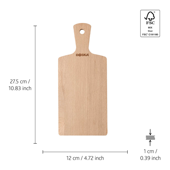 Boska Planche à servir Geneva S Bois de hêtre - 20 cm - huilé - avec cordon en cuir