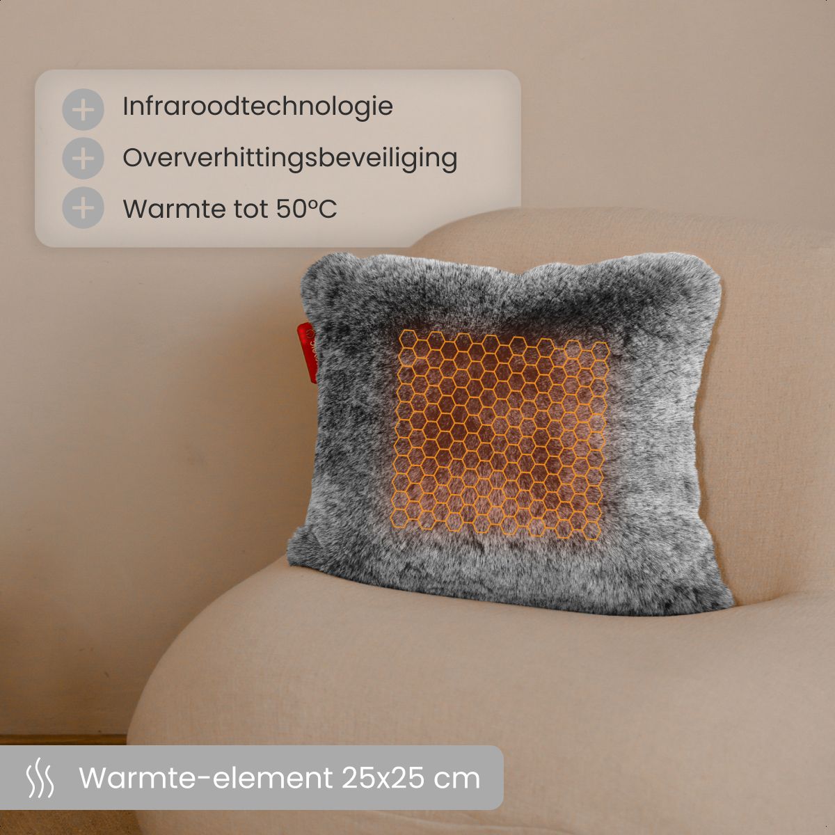 Coussin thermique Teddy - 45x45 - Gris