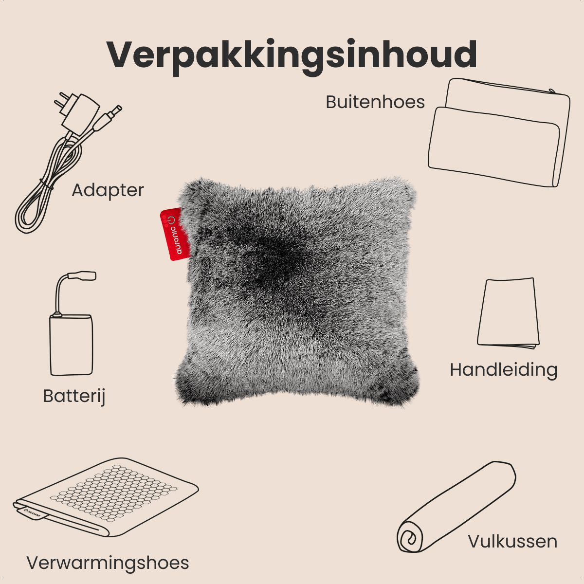 Coussin thermique Teddy - 45x45 - Gris