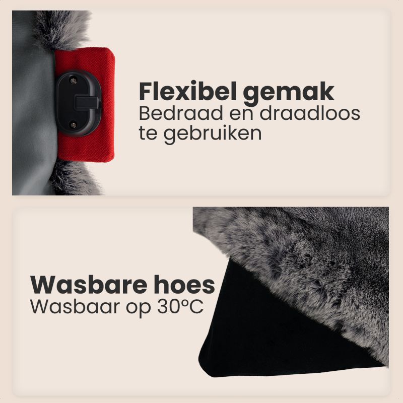 Auronic - Coussin chauffant Teddy - 45x45 - Anthracite