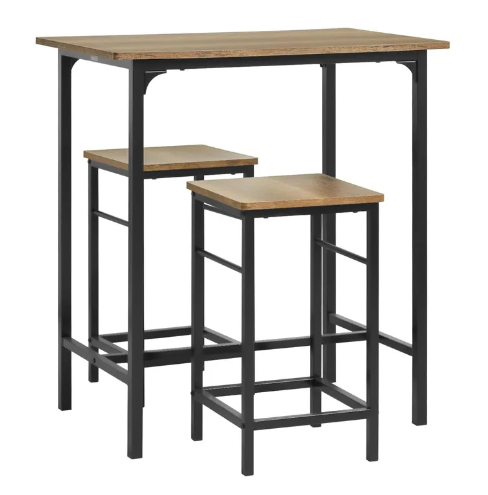 SoBuy Table Bistro - 3 pièces - Table - 2 chaises - Ensemble de table de bar - Table de salle à manger - OGT10-PF