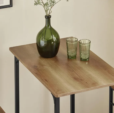 SoBuy Table Bistro - 3 pièces - Table - 2 chaises - Ensemble de table de bar - Table de salle à manger - OGT10-PF