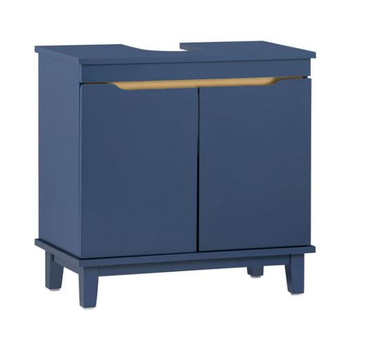 SoBuy Meuble bas pour évier avec 2 portes - 60x30x59 cm - Max 25KG - Bleu