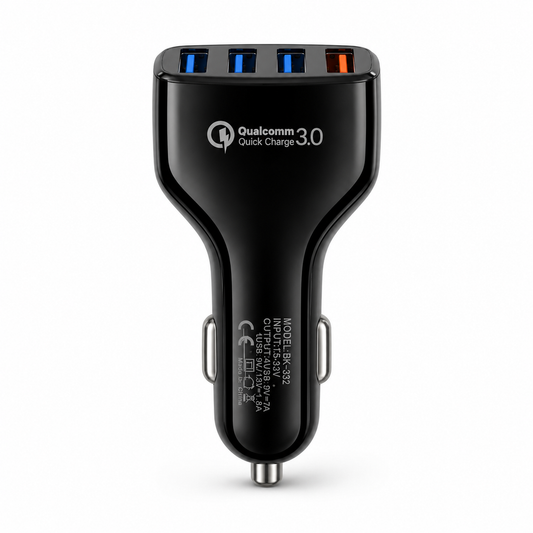 QGeeM BK-352 QC 3.0 Car Charger - Chargeur de voiture USB à 4 ports avec Quick Charge 3.0