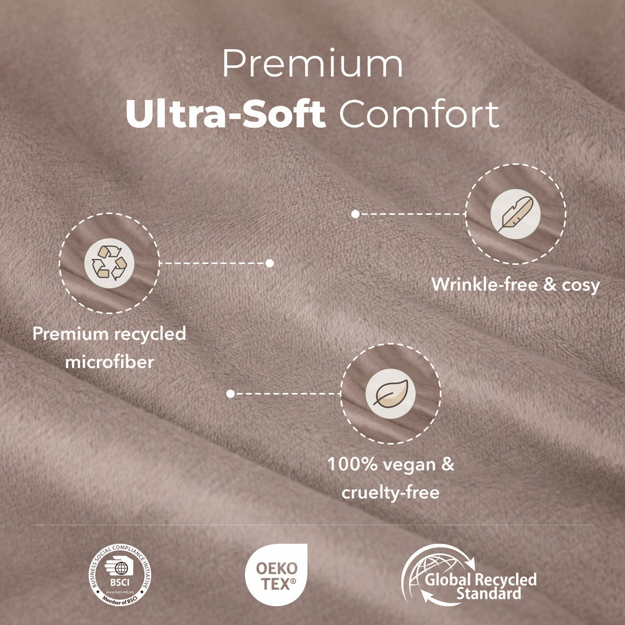 Housse de couette Sjumo - ensemble couette - 240 x 220 cm - taupe