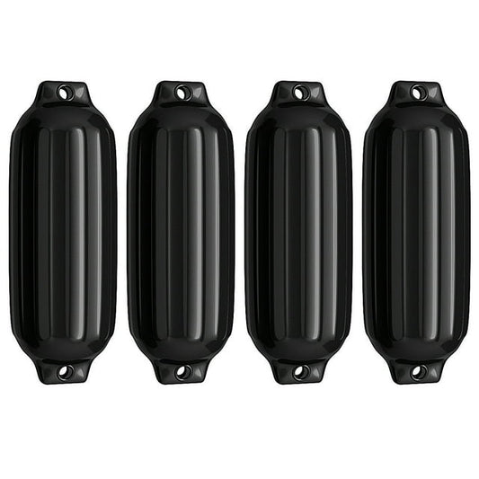 4 Ribbed Marine 8.5''X 27''Boat Fender Vinyl Bumper Dock Shield Solid Black