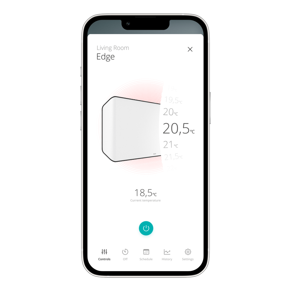 Duux Edge 2000 Smart Convector Heater - Avec minuterie et mode éco - 2000 W - Blanc