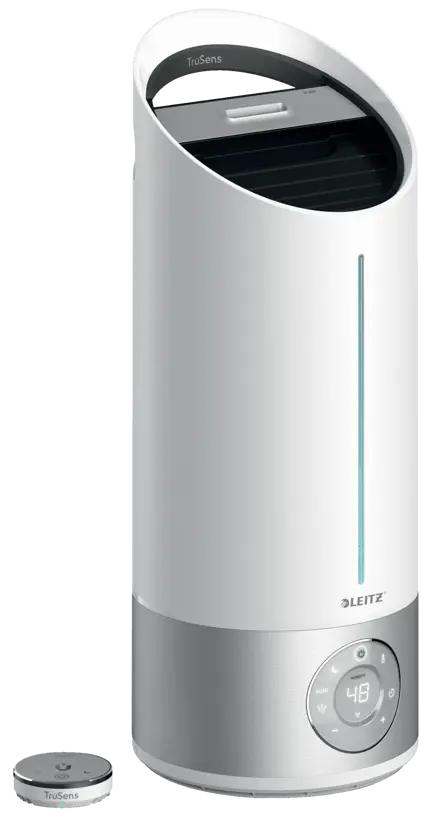 Humidificateur Leitz - Ultrasonique, mode automatique et 4 modes de brume - 67,2 W - 22,4 x 22,4 x 57,8 cm - Blanc