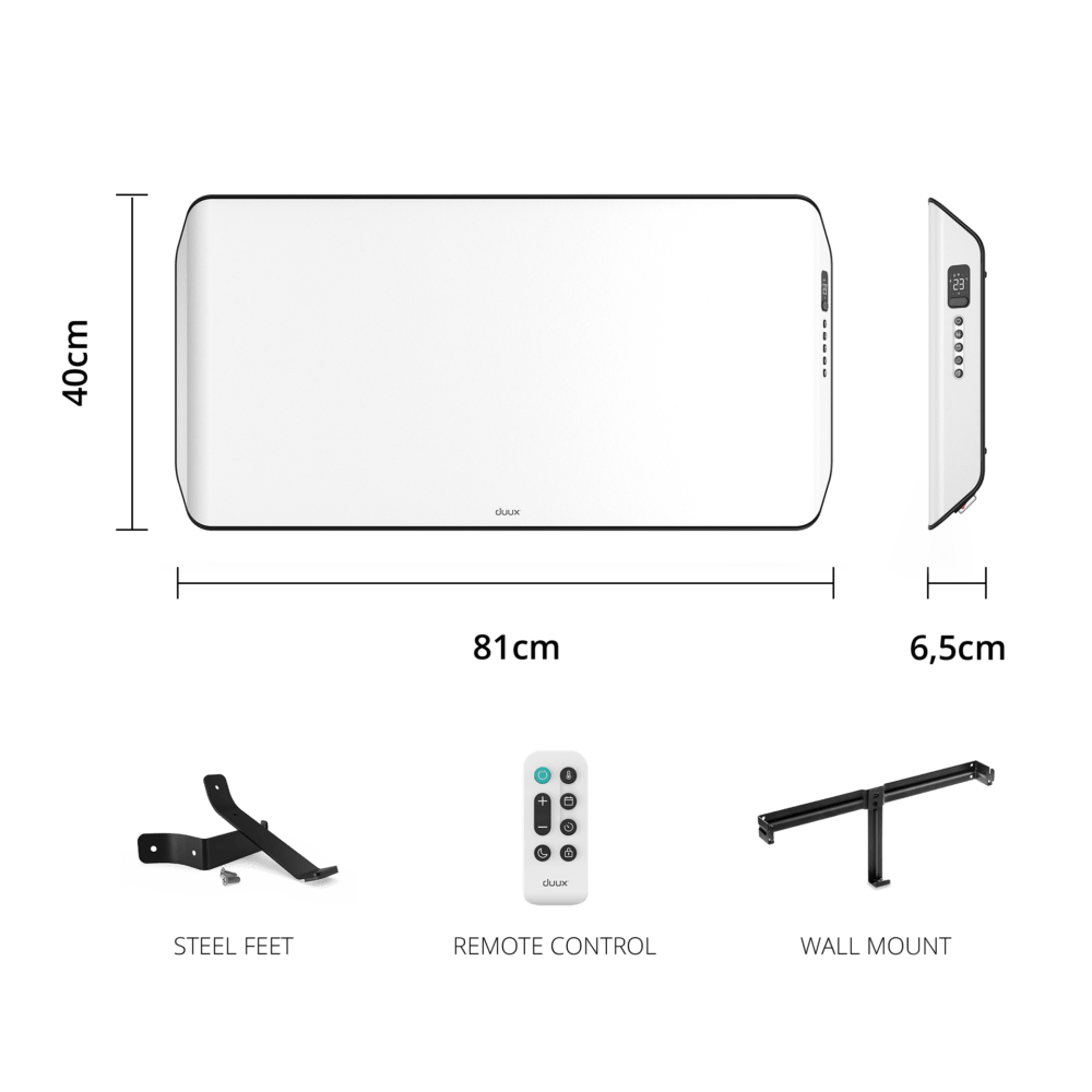 Duux Edge 2000 Smart Convector Heater - Avec minuterie et mode éco - 2000 W - Blanc