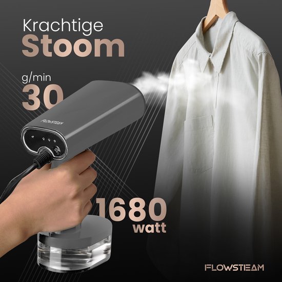 FLOWSTEAM® Luxury Clothes steamer - Défroisseur à main - Défroisseur à linge - Matte Gray Edition