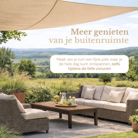O'DADDY® Toile d'ombrage 4x3m Rectangle - Voile solaire - Filet d'ombrage - Store avec matériel de fixation - Imperméable - Protection solaire UV30 - Beige