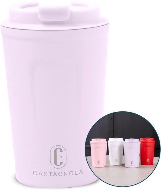 Mug thermos Castagnola - Tasse à café To Go - Mug de voyage pour le café et le thé - Mug à thé - 380 ML - acier inoxydable - Violet