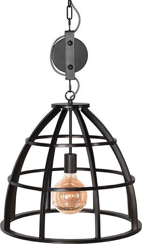 LABEL51 - Lampe suspendue Fuse - Acier - Noir - Industriel - 47x47x42 cm