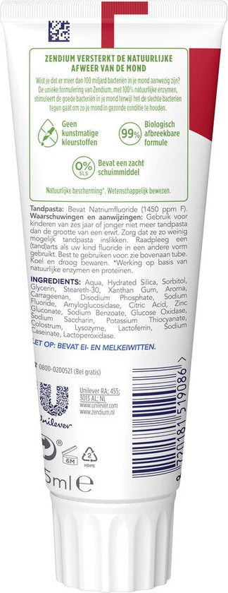 Dentifrice Zendium - Gum Protect - 12 x 75 ml - Emballage Advantage