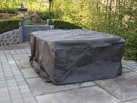 Perel Housse extérieure pour set de jardin, grise, rectangulaire, 165 cm x 135 cm x 95 cm