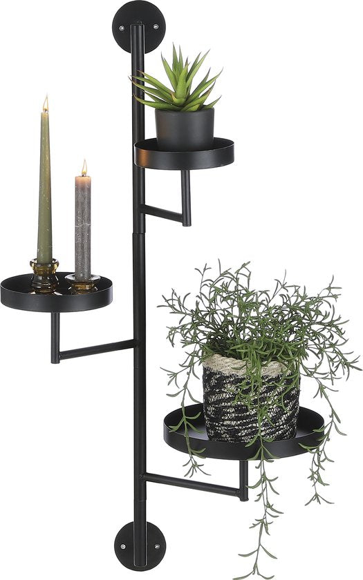 Mica Decorations Perry Wall Rack - L30 x L23 x H80 cm - Métal - Noir