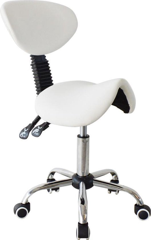 Tabouret de selle ergonomique dossier inclinable - tabouret de barbier - tabouret - hauteur réglable