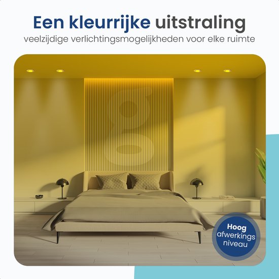 Gologi Smart Recessed Spotlights - Smart LED Downlight Dimmable - Tiltable - RGB+CCT Light - Gu10 LED Lamp - White