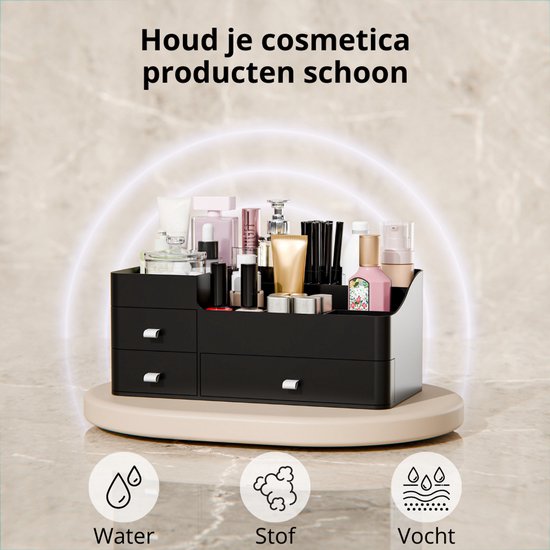 Organess - Organisateur de maquillage - Boîte de rangement - Organisateur de soins - Trousse de maquillage - Noir