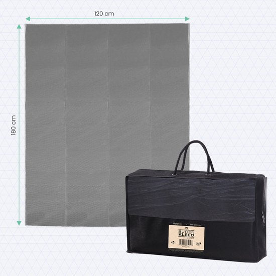 LifeGoods Tapis d'extérieur - 120x180CM - Tapis de jardin - Sac de transport inclus - Gris