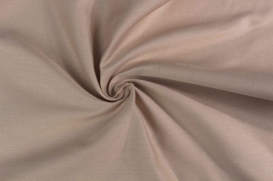 PHLOX Drap-housse - 100% Satin de Coton (300 TC) - Double 140x200 cm - Doux et respectueux de la peau - Elastique rond - Beige